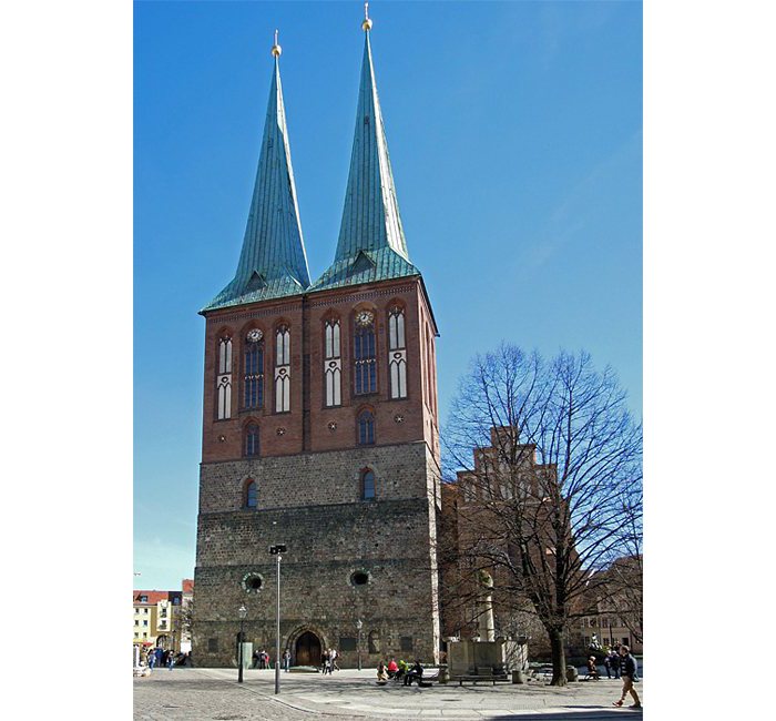 Berlin photograph - St. Nicholas' church in winter - photo cult berlin