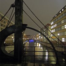 on the Jungfern bridge at night